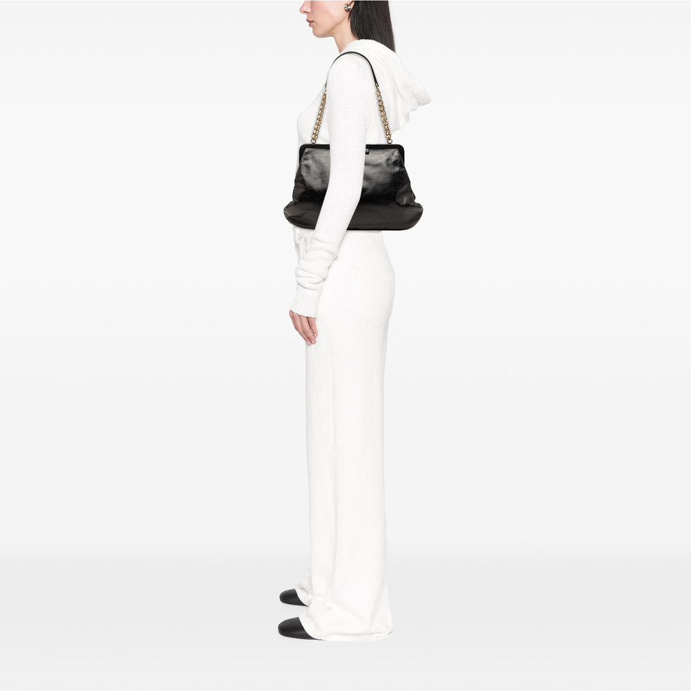 Pre-Loved Chanel Glazed Calfskin Kiss Lock Frame Shoulder Bag - Picture 7 of 8